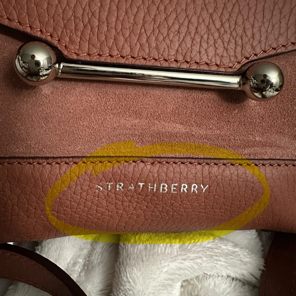 Strathberry Mosaic Nano Suede in Grain Sienna/Dusty Pink NWT MSRP $555 - Picture 14 of 15